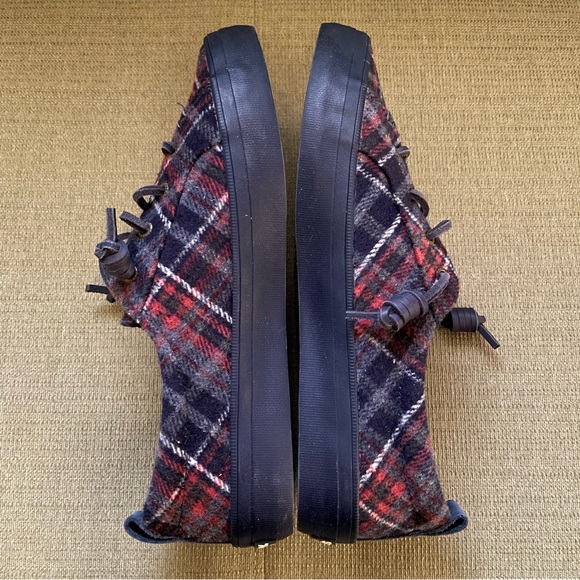 Sperry Crest Vibe Wool Plaid Sneaker Navy          NWT - Picture 3 of 5
